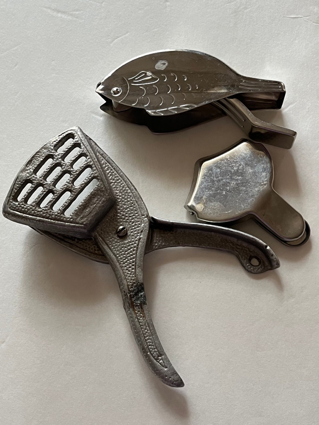 Citrus Lemon Lime Squeezer Vintage Metal Silver Plated Squeezers Etsy