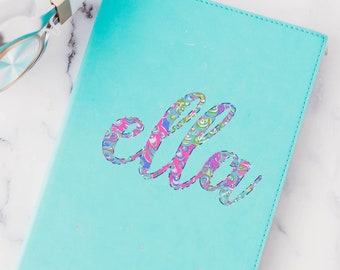 Custom Vinyl Name Decal Sticker, 2026 Agenda Planner Stickers, Monogram Initials Decal for Girls