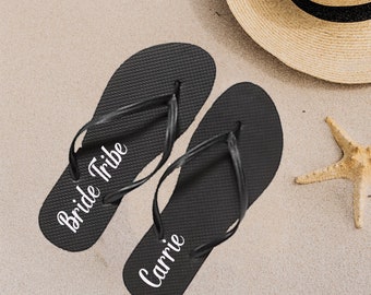 Personalized Bridal Party Flip Flops Decals, Name Decals for Wedding Sandals, Bachelorette Party Gifts