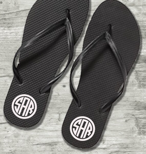 monogram flip flops