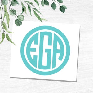 Computer Monogram Decal, Initials Sticker for Work Laptop Keyboard ...