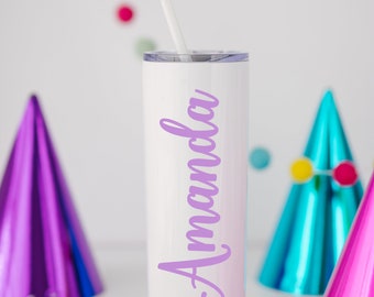 Waterproof Vinyl Name Decal Stickers, Personalized Birthday Gifts for Her, Water Bottle Decal