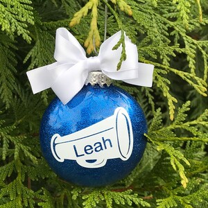 Xmas Personalized Cheerleader Ornament, Cheerleading or Pom Squad Ornament, Cheer Coach Gift, Shatterproof  Ornament