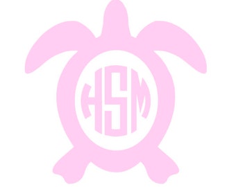 Sea Turtle Monogram Decal for Ocean and Beach Lovers