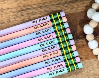 Personalized Ticonderoga Pencils School Supplies Engraved Name Pencils Teacher Gifts No. 2 Kids Pastel Pencils