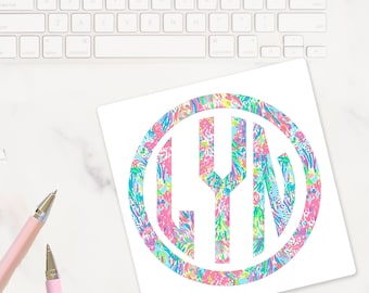 Monogram Initials Decal Stickers for Computer iPad Case, Monogrammed Decal for Water Bottles, Personalized Gifts for Teen Girls