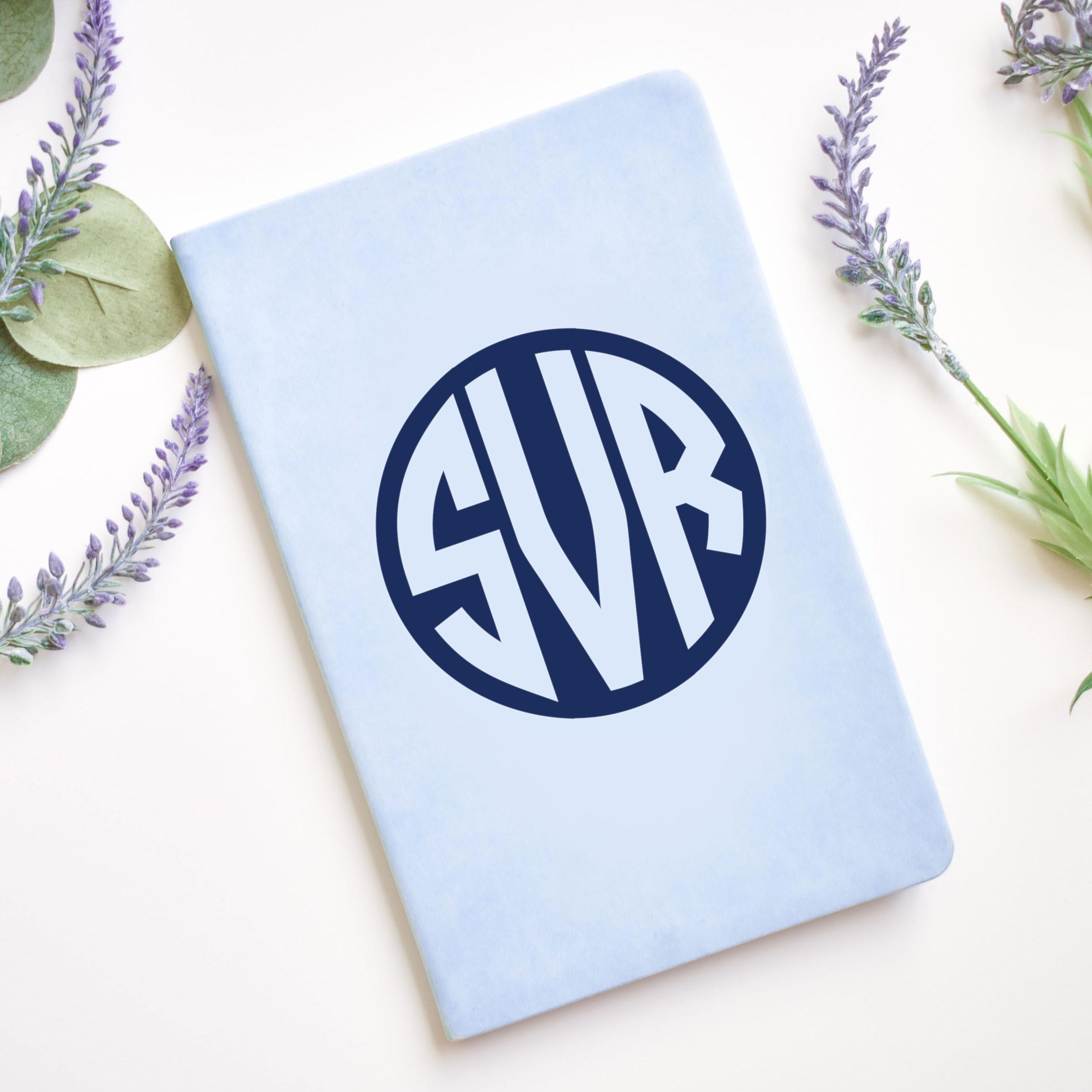 Initials Decal Sticker for Personalized Gifts for Her, Monogram Circle ...