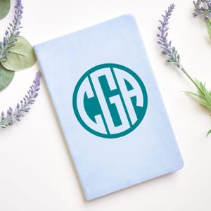 Monogram decal, Solid Color Initials Sticker, Custom Car Decal, Inverse Monogram