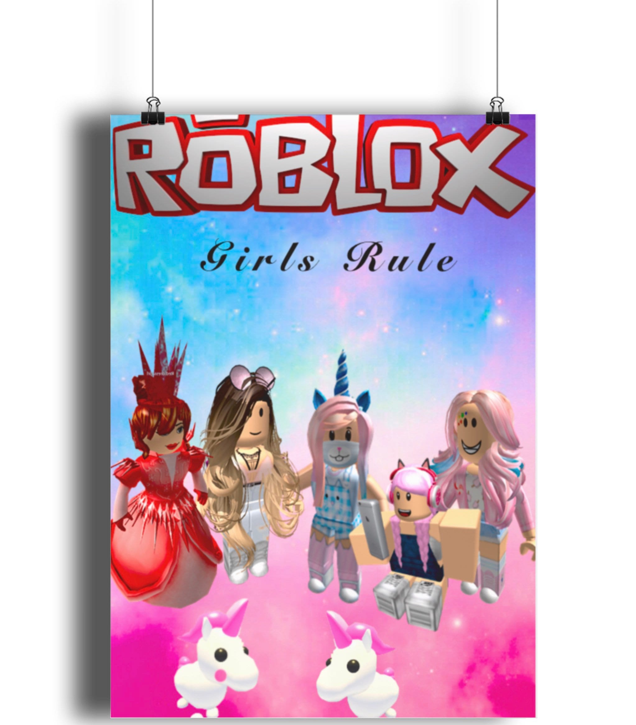Girls Roblox Poster Girls Room Ideas And Decor Roblox Etsy - roblox girls pictures