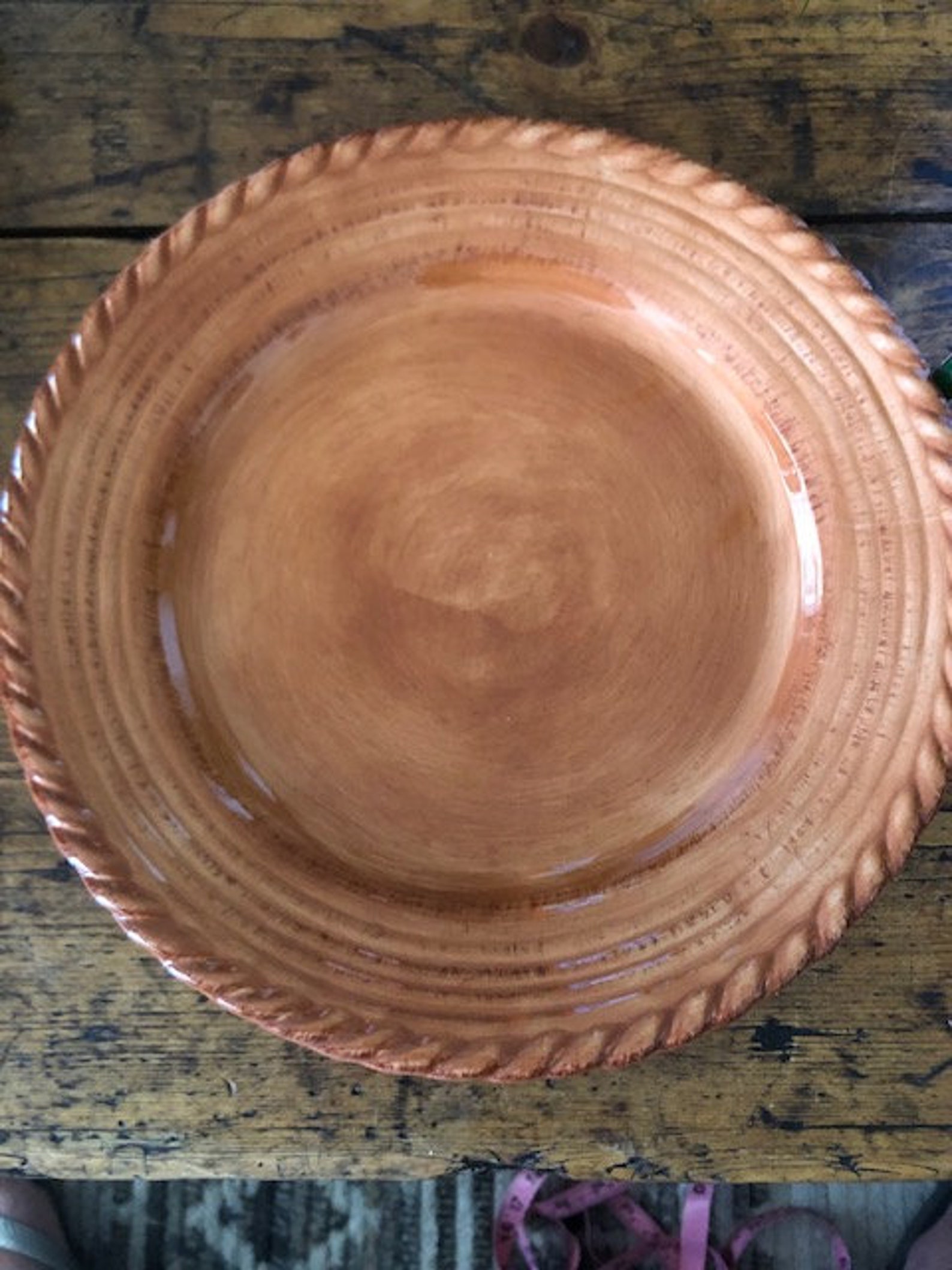 Lucca Pottery Plate by Z Gallerie. Rope Edge Western Cowboy 11 1/2