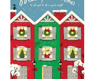 Cavallini & Co. Christmas Lane Poster, Archival Paper, Matte Print, 5 Pack