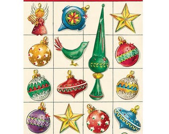 Cavallini & Co. Christmas Ornaments Poster, Archival Paper, Matte Print, 5 Pack