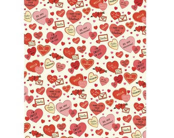 Cavallini & Co. Valentine Hearts Poster, Archival Paper, Matte Print, 5 Pack