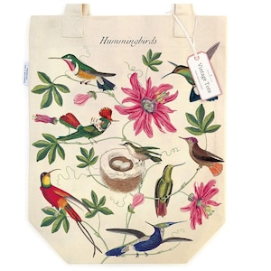 Cavallini & Co. Hummingbirds Vintage Style Canvas Tote Bag