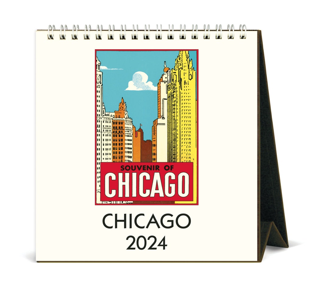 Cavallini & Co. 2024 Easel Desk Calendar / Chicago Etsy