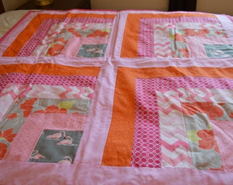 Happy Pink Flamingos Quilt