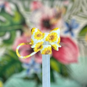 Silicone Straw Topper | Stanley Straw Topper | Sunflower Print Straw Topper | Bow Straw Topper | Straw Topper | Croquette Straw Topper |