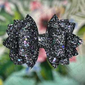 Black Chroma Straw Bow | Glitter Stanley Bow | Bow for Stanley | Stanley Tumbler Bow | Stanley Glitter Bow | Tumbler Bow | Glitter Bow |