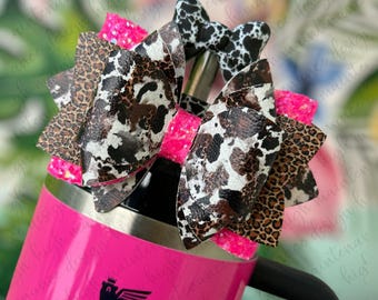 Kasey Musgrave Stanley Bow | Western Stanley Bow | Glitter Stanley Bow | Leopard Stanley Bow | Straw Bow Topper | Stanley Straw Bow Topper |