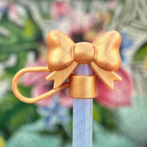 Coquette Straw Topper | Stanley Straw Topper | Metallic Gold Straw Topper| Bow Straw Topper | 3D Straw Topper | Stanley Accessory | Coquette