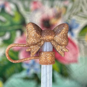 Straw Topper | Stanley Straw Topper | Gold Glitter Straw Topper | Bow Straw Topper  | Croquette Straw Topper | Silicone Straw Topper
