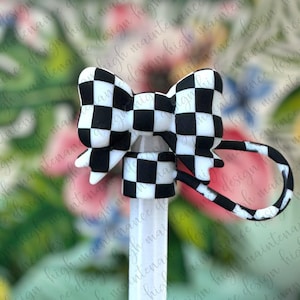 Coquette Straw Topper | Coquette Stanley Straw Topper | Stanley Straw Topper | Checkered Straw Topper | Straw Topper | Stanley Accessory |
