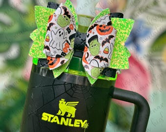 Web Glow Halloween Stanley-strostrik | Halloweenstrik voor Stanley | Stanley bekerstrik | Stanley glitterstrik | Glitterstrik | Stanley Bow |