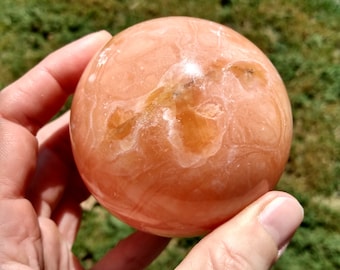 Coral Calcite Sphere, Orange Calcite, Sacral Chakra, Healing Crystals, Calcite, Crystal Ball