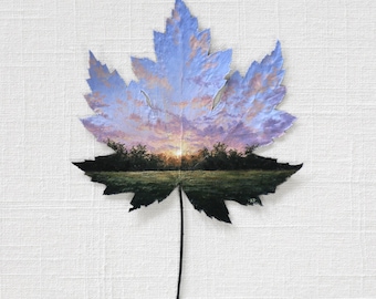 Preserved Maple Leaf Art Print: Nature-Inspired Landscape Artwork