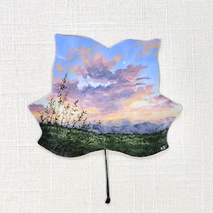 Preserved Leaf Art Print: Blue Ridge Mountains Landscape Painting