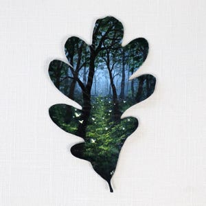 Preserved Leaf Art Print: Landscape Painting, Nature-Inspired Wall Art