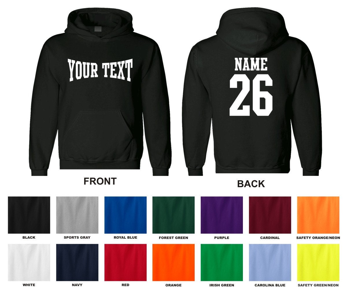 Personalized custom name and number hooded sweatshirt you Etsy