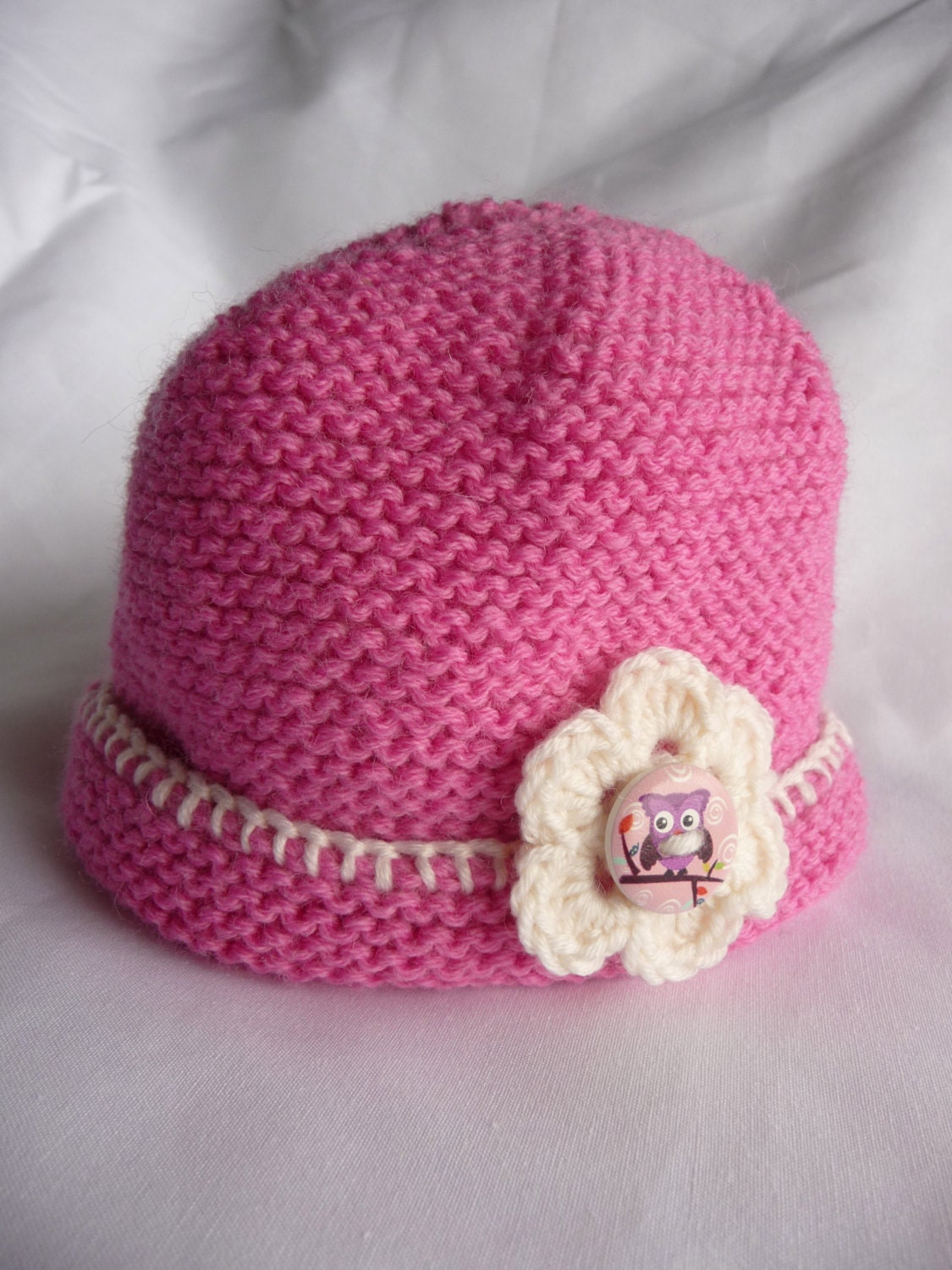 Owl Pure Wool Baby Hat B104 Etsy