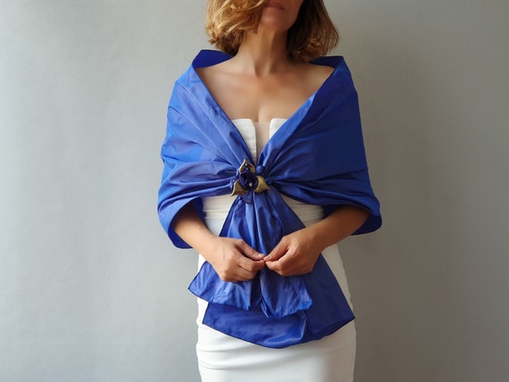 royal blue evening wrap