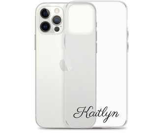 Clear Aesthetic iPhone 12 Case with Name Personalized Cute Phone Case Custom iPhone 11 Case