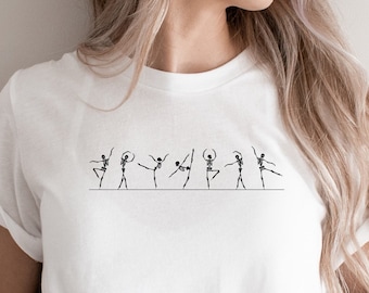 Dancing Skeletons Shirt Happy Halloween Ballet T-Shirt Halloween Ballerina Shirt Tee Shirt T-Shirt Unisex Oversized Tee Shirt White