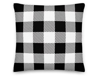 Plaid Pillow Cover Buffalo Check Plaid Black White Throw Pillow Cover Insert Lumberjack Home Decor Accent Pillow Case  Cushion