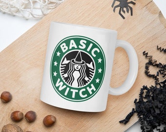 Basic Witch Coffee Mug Witch Funny Mug Halloween Mug Witch Coffee Fall Autumn Mugs White