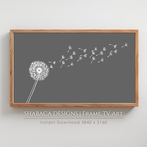 Frame TV Art Summer Dandelion Make a Wish Flower Art Samsung Frame TV Wall Art Home Decor Instant Download
