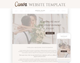 Canva Website Template: Wedding Photographer Portfolio (Digital Download)