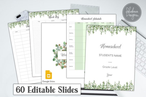 Homeschool Portfolio Template: Editable Student Binder, 60 Pages (Digital Download)