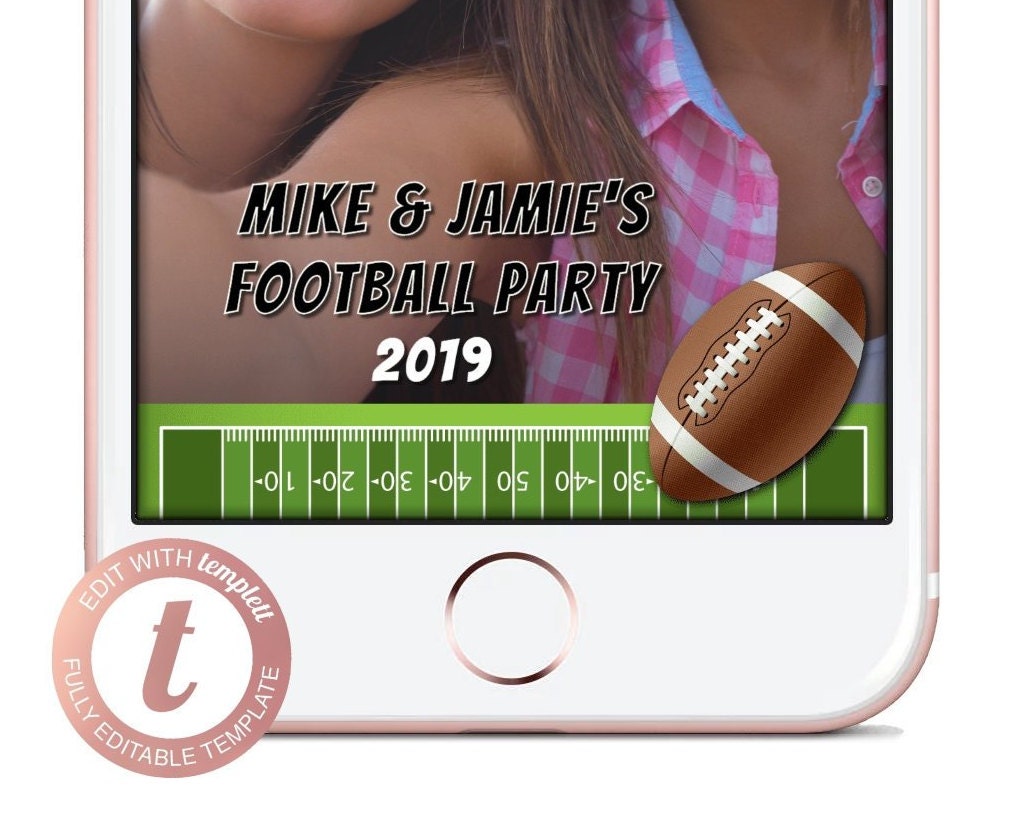 College or NFL Football Party Snapchat Geofilter Fans Custom Etsy