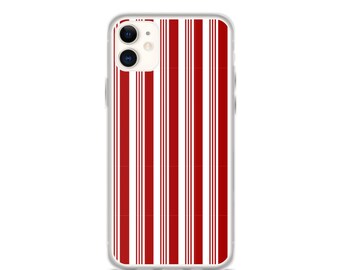 Candy Cane Red Stripe Aesthetic iPhone Case Cute Phone Case Pretty Design iPhone 12 Pro Max iPhone 11 Case
