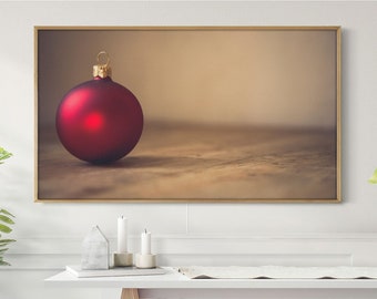 Holiday Frame TV Art Red Christmas Ornament Winter Christmas Frame TV Art Samsung Frame TV Minimal Home Decor Instant Download