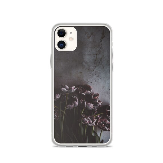 Black Tulips Aesthetic Iphone Case Cute Phone Case Pretty Etsy