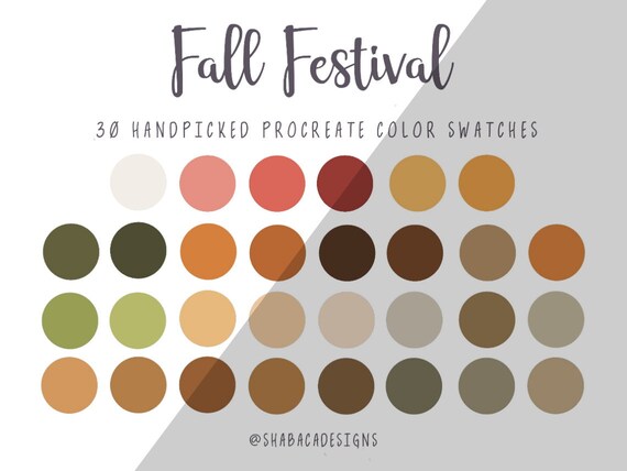 Fall Festival Procreate Color Palette 30 Warm Fall Coffee Mood | Etsy