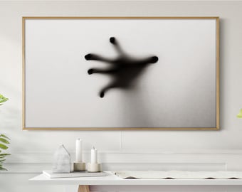 Frame TV Art Spooky Ghost Hand Samsung Frame TV Halloween Creepy Wall Art Black White Home Decor Instant Download Haunted House Gothic