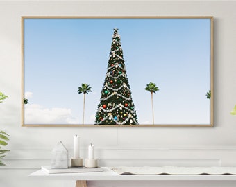 Samsung Frame TV Art Palm Tree California Christmas Holiday Frame TV Art Winter Home Decor Instant Download