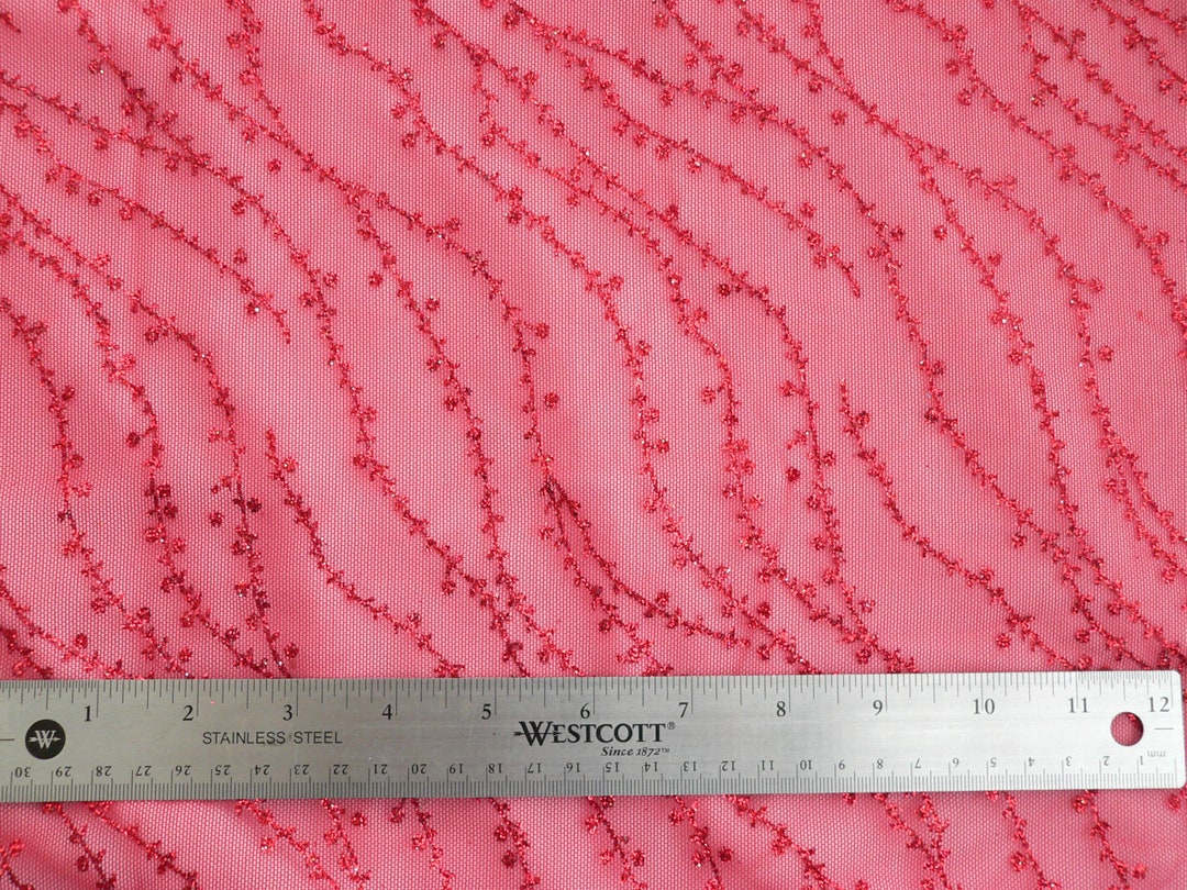 Red Glitter Net Fabric Etsy