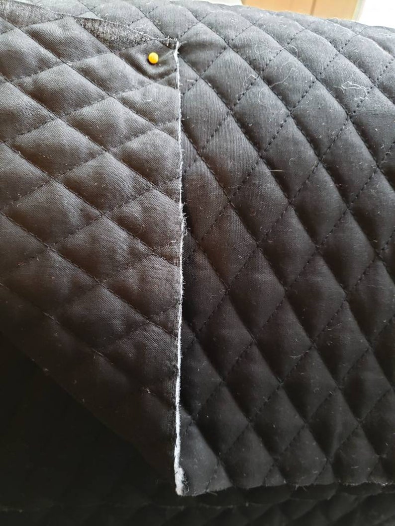 Black Doublefaced Quilted Cotton Fabric by the Yard Etsy